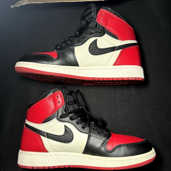 Size 6 - Nike Air Jordan 1 OG BG 'Bred Toe' 2018 Shoes - Picture 3 of 8